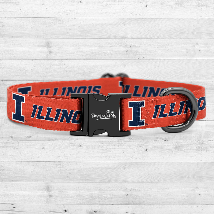 Illinois Dog Collar Orange/Navy