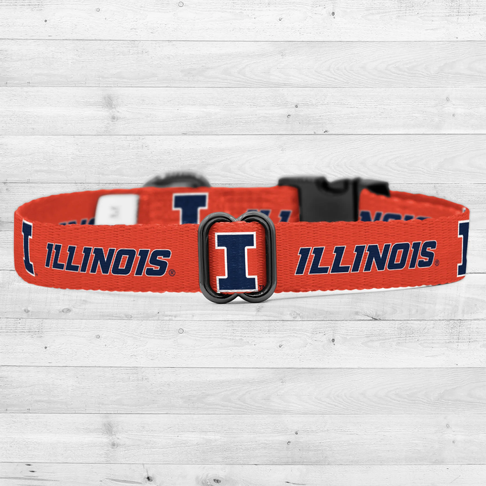 Illinois Dog Collar Orange/Navy