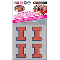 Illinois Face Decal Set Sparkly Orange Block I