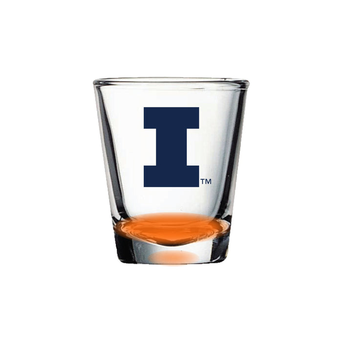 Illinois Fighting Illini 1.5oz Orange Glow Shot Glass