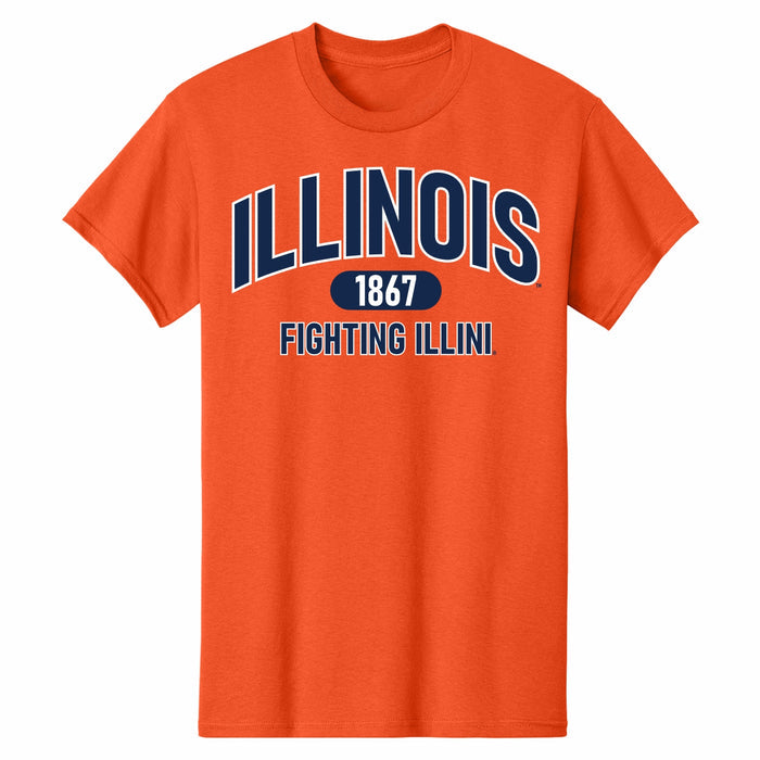 Illinois Fighting Illini 1867 Orange T-Shirt