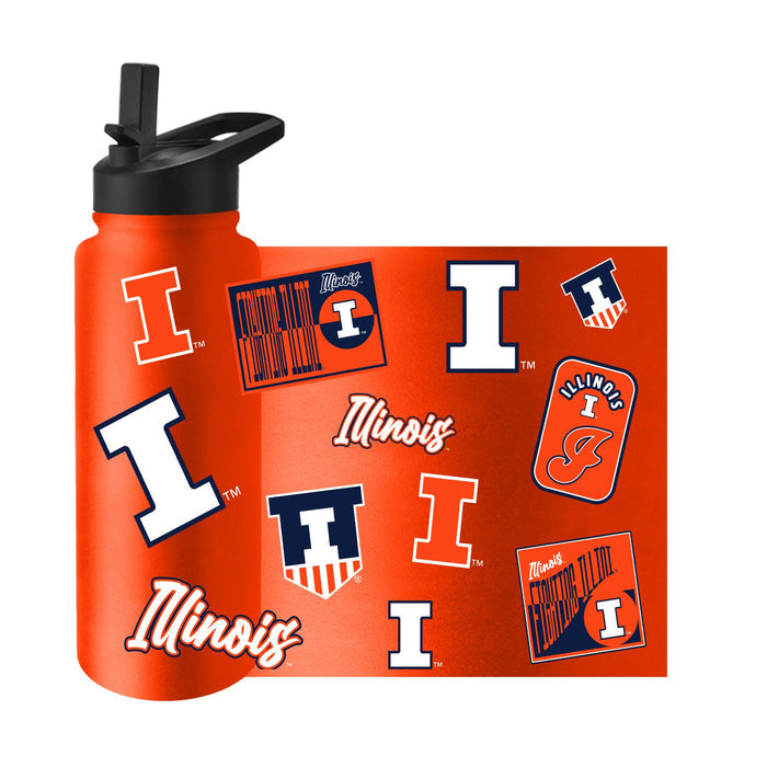 Illinois Fighting Illini 34oz Quencher Bottle Orange