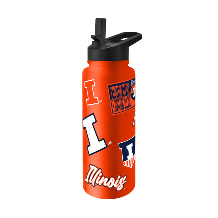 Illinois Fighting Illini 34oz Quencher Bottle Orange