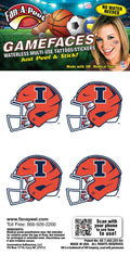 Illinois Fighting Illini 4-Pack Helmet Face Decals