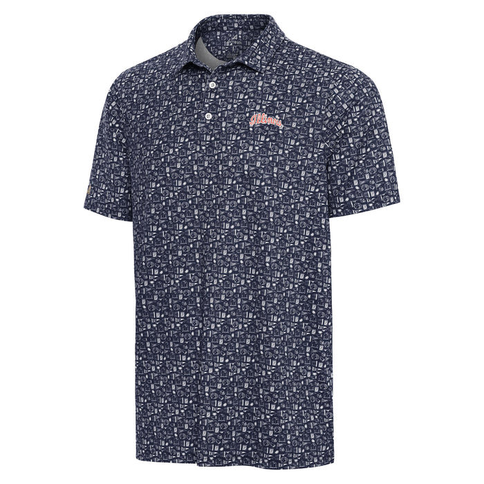 Illinois Fighting Illini Antigua Football Pattern Polo