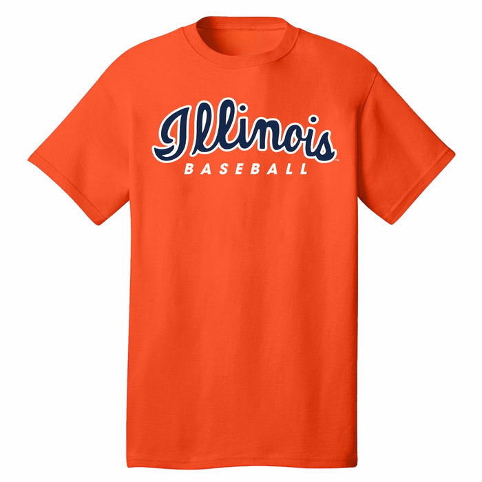 Illinois Fighting Illini Baseball T-Shirt Orange Script