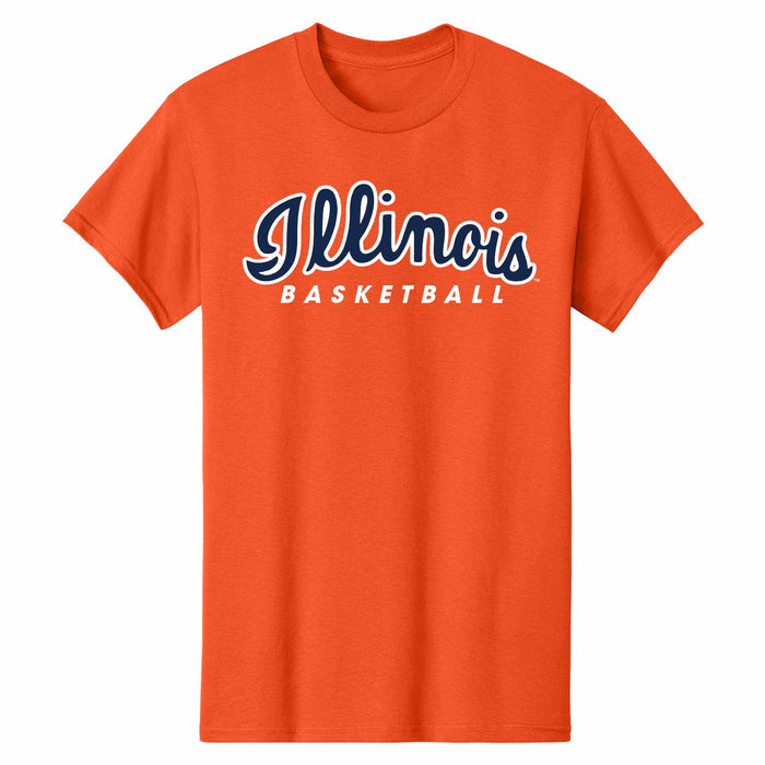 Illinois Fighting Illini Basketball T-Shirt Orange Script