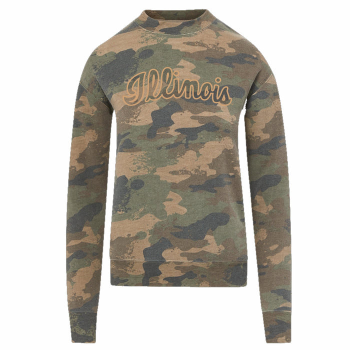 Illinois Fighting Illini Camo Script Long-Sleeve Tee