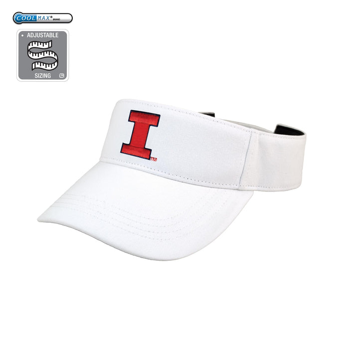Illinois Fighting Illini Coolmax Adjustable Visor – White