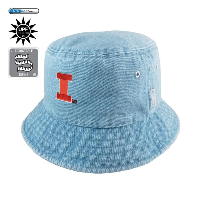 Illinois Fighting Illini Coolmax Denim Bucket Hat – Logofit