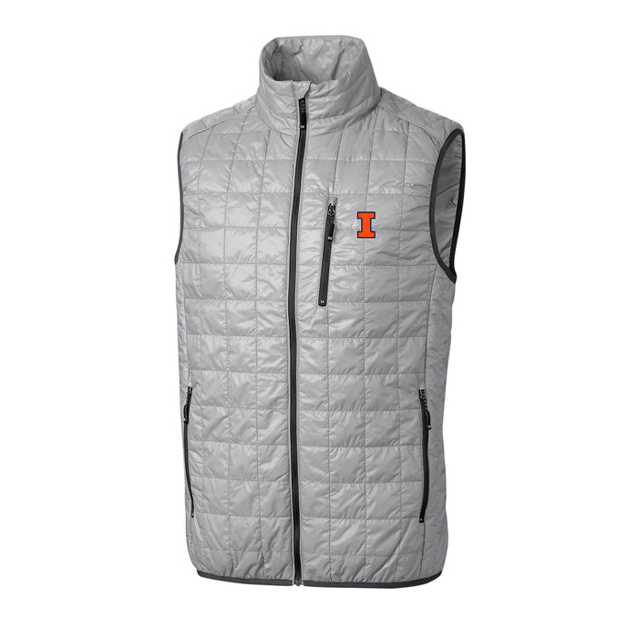 Illinois Fighting Illini Cutter & Buck Rainier PrimaLoft® Mens Eco Insulated Full Zip Puffer