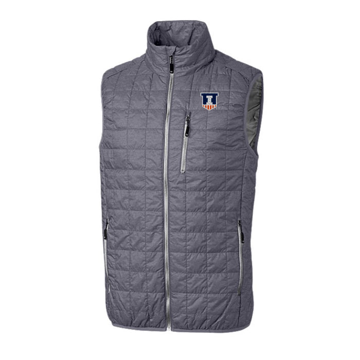 Illinois Fighting Illini Cutter & Buck Rainier PrimaLoft® Mens Eco Insulated Full Zip Puffer Vest