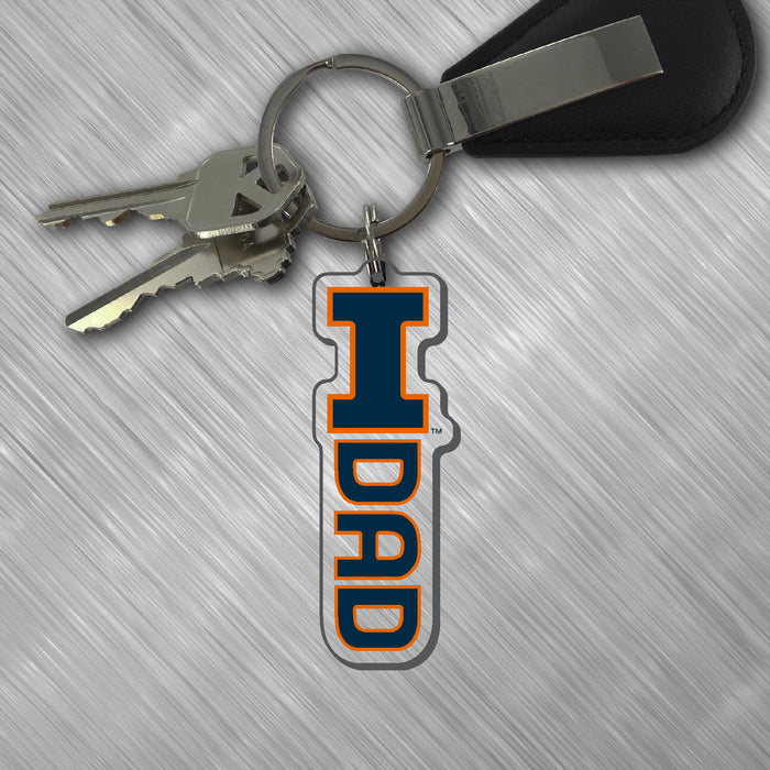 Illinois Fighting Illini Dad Keychain