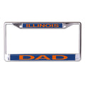 Illinois Fighting Illini Dad Metal License Plate Frame