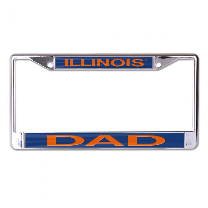 Illinois Fighting Illini Dad Metal License Plate Frame