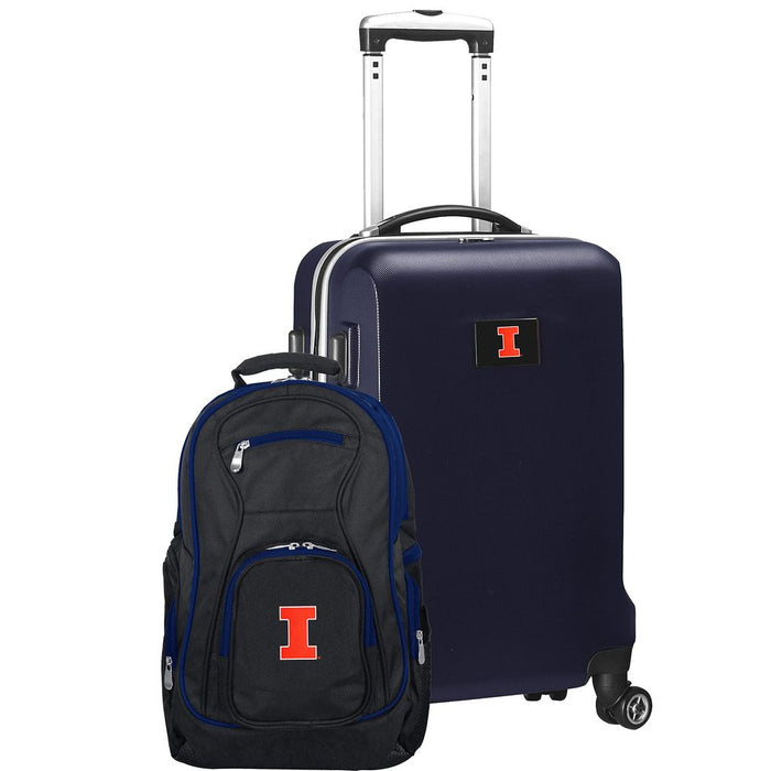 Illinois Fighting Illini Deluxe Two Piece Luggage and Backpack Set