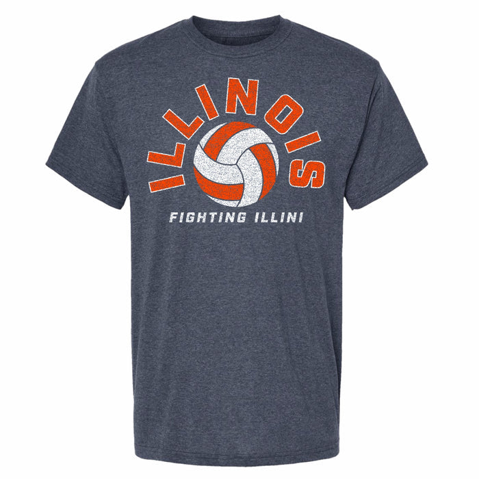 Illinois Fighting Illini Distressed Volleyball Arch Tee