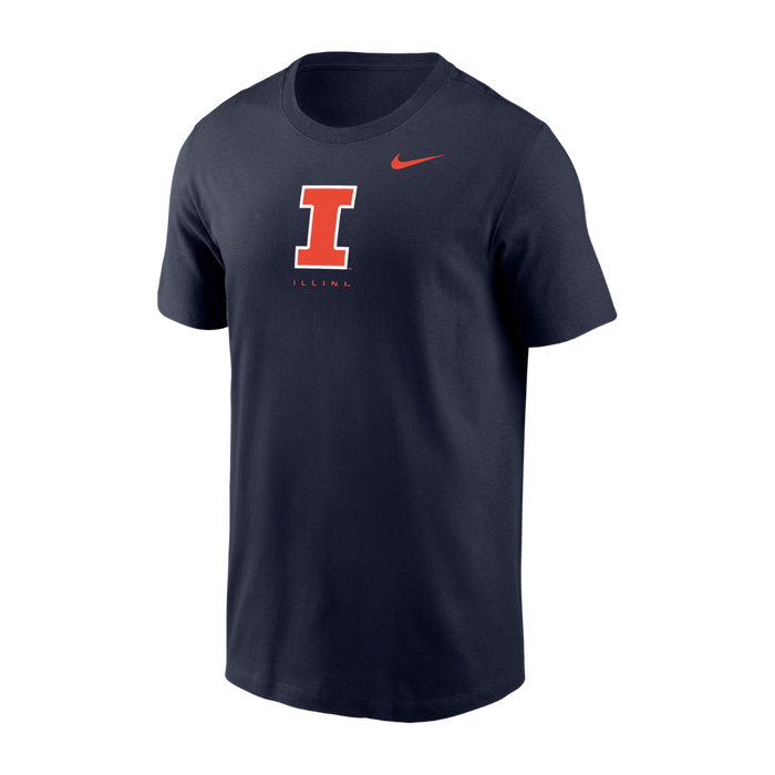 Illinois Fighting Illini Nike Dri-Fit Cotton Block I Team Short Sleeve Tee