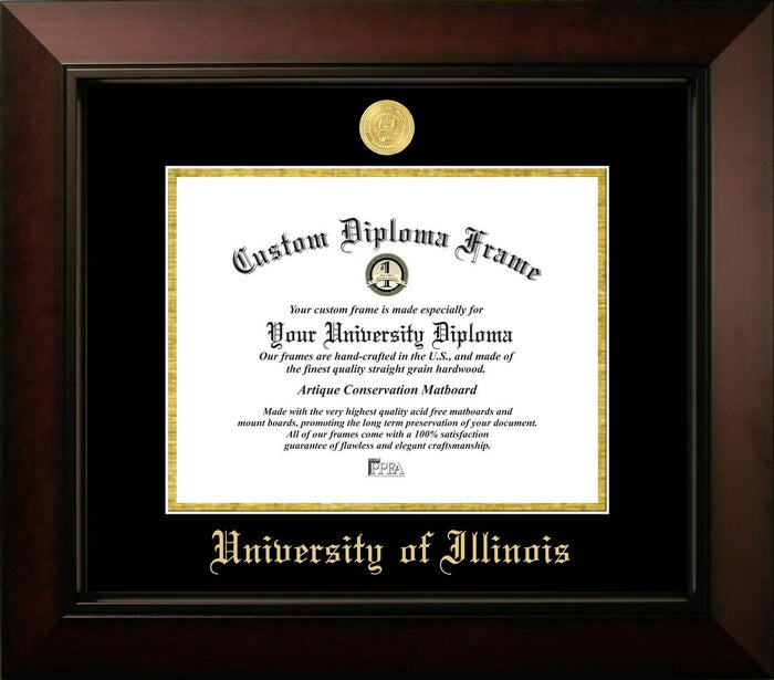 Illinois Fighting Illini Embossed Diploma Frame - 11" x 8.5"