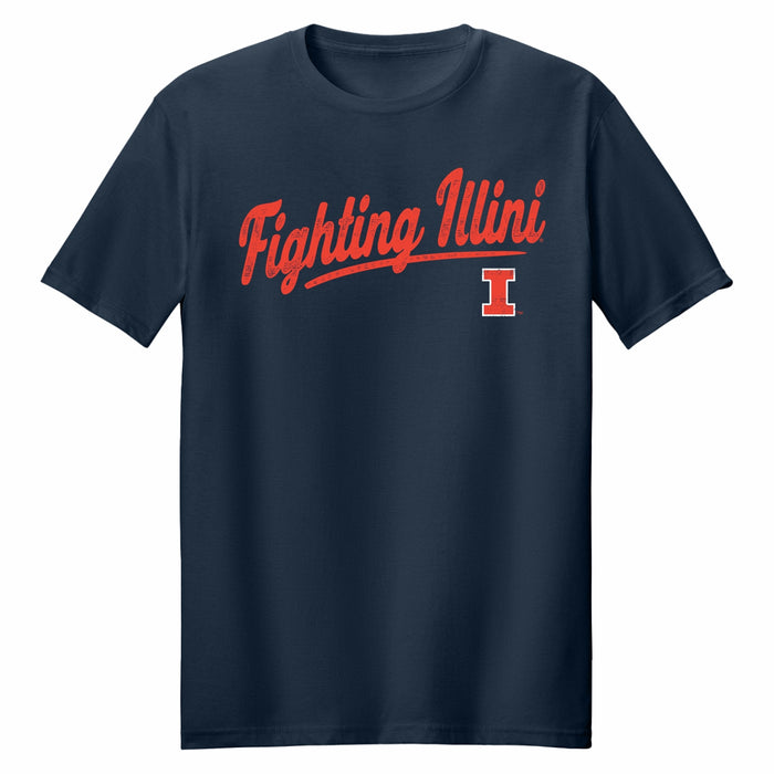 Illinois Fighting Illini FI Script Underline Tee