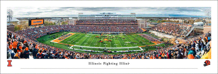 Illinois Fighting Illini Football Panoramic Picture - Memorial Stadium Fan Cave Decor Unframed