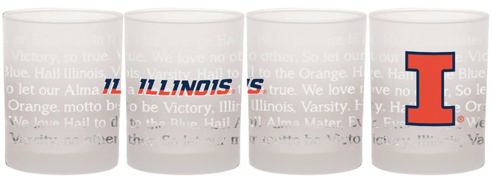 Illinois Fighting Illini Frosted Rocks Glass