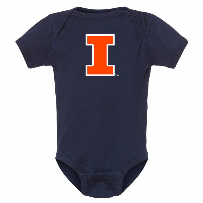 Illinois Fighting Illini Gameday Gear Infant Block I Onesie