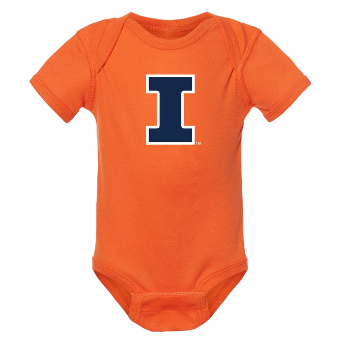 Illinois Fighting Illini Gameday Gear Infant Block I Onesie