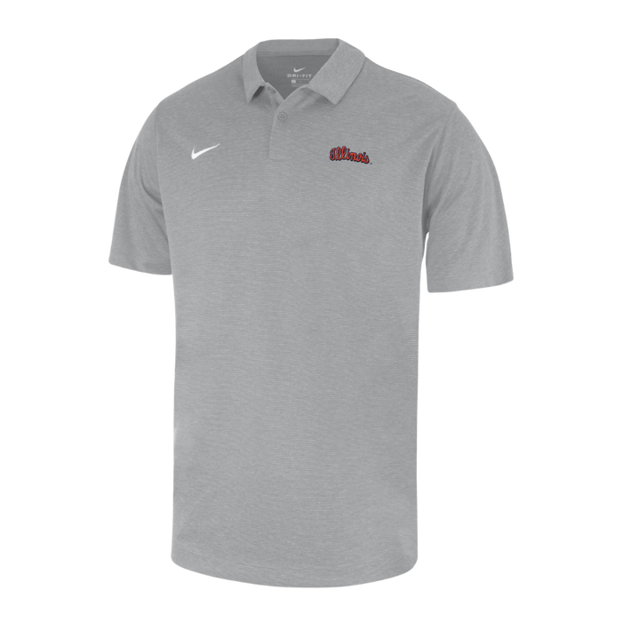 Illinois Fighting Illini Nike Heather Polo- Silver