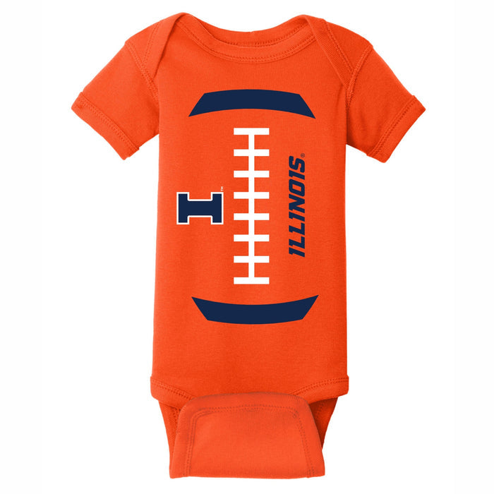 Illinois Fighting Illini Infant Football Laces Onesie