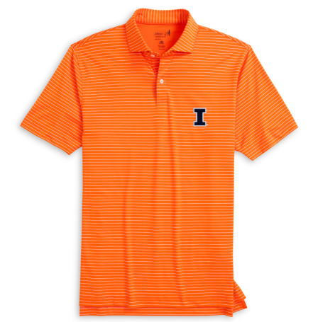 Illinois Fighting Illini Johnnie-O Orange Pinstripe Polo