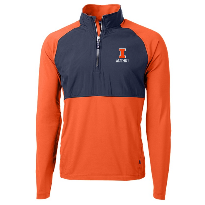 Illinois Fighting Illini Men's Adapt Colorblock Quarter-Zip Alumni