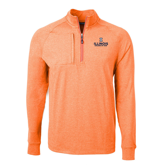 Illinois Fighting Illini Men's Adapt Heather Quarter-Zip ACES