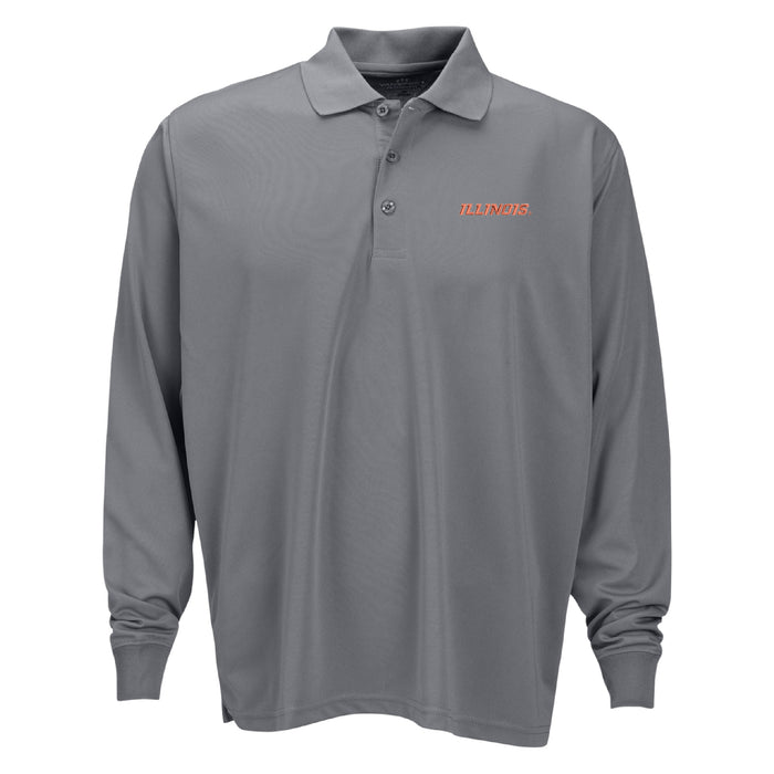 Illinois Fighting Illini Men's Big and Tall Omega Long Sleeve Polo