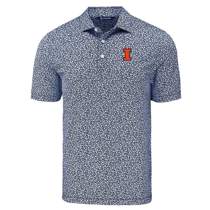 Illinois Fighting Illini Men's Big and Tall Pike Flora Print Polo