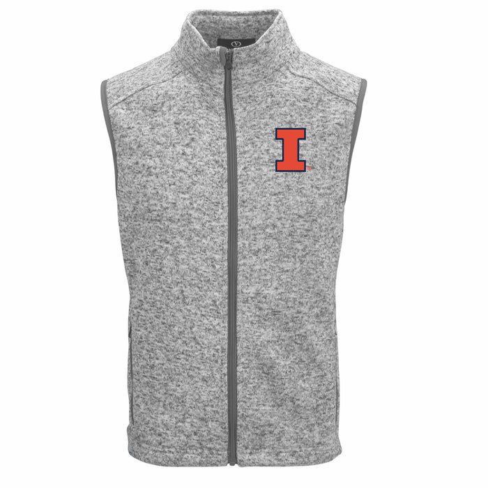 Illinois Fighting Illini Men's Big and Tall Summit Vest Grey