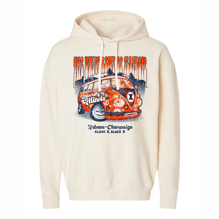 Illinois Fighting Illini Men's Flower Bus Hoodie