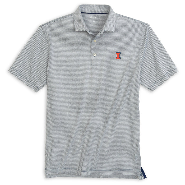 Illinois Fighting Illini Men's Johnnie-O Grey Striped Polo
