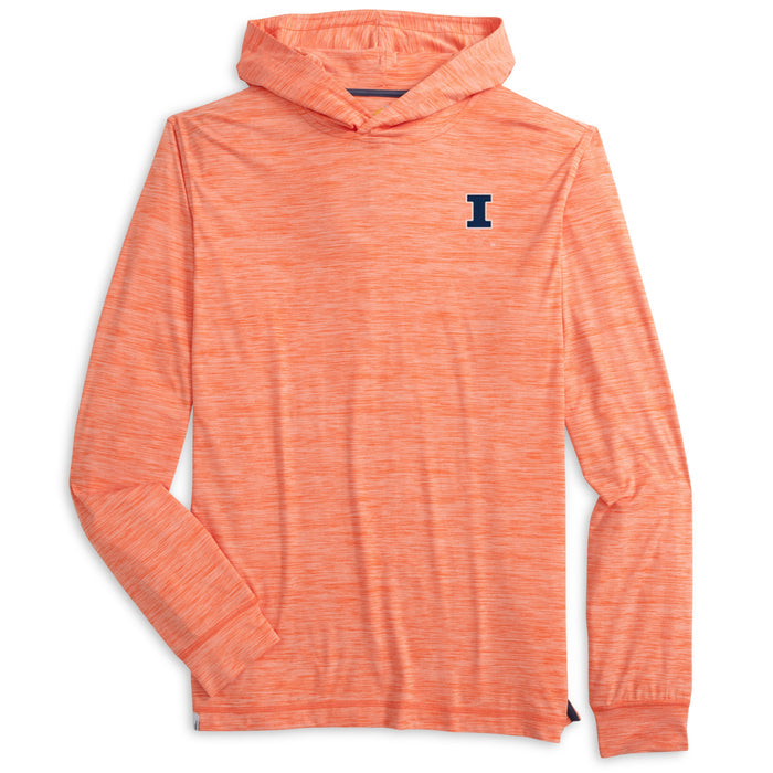 Illinois Fighting Illini Men's Johnnie-O Heather Orange Lightweight Hoodie