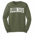 Illinois Fighting Illini Military Green Jumbo Arch Long-Sleeve Tee
