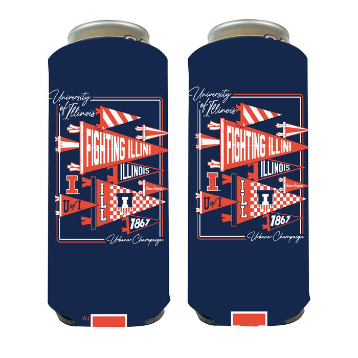 Illinois Fighting Illini Navy Pennant Koozie