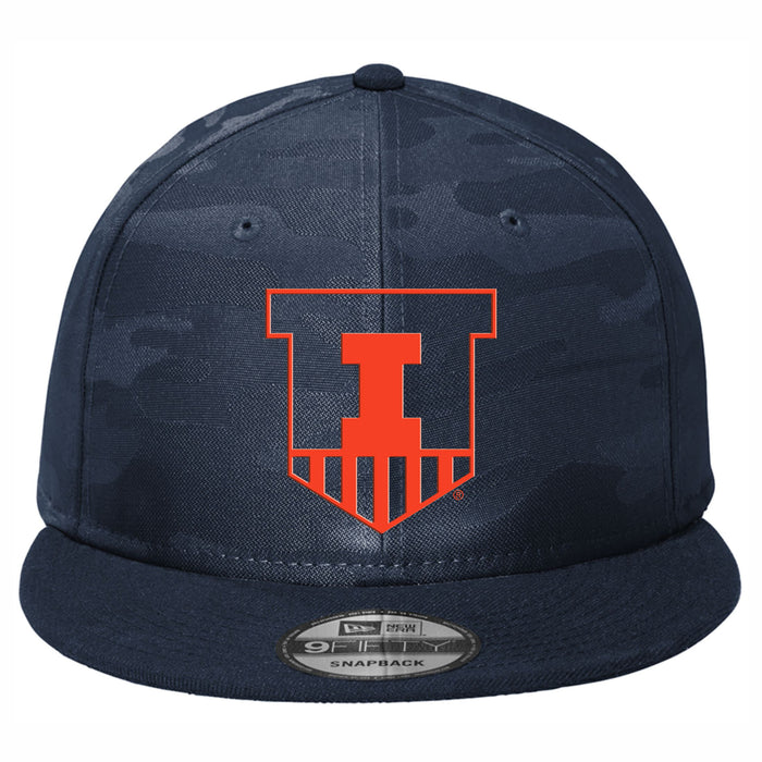 Illinois Fighting Illini New Era Shield Navy Camo Flat Bill Hat