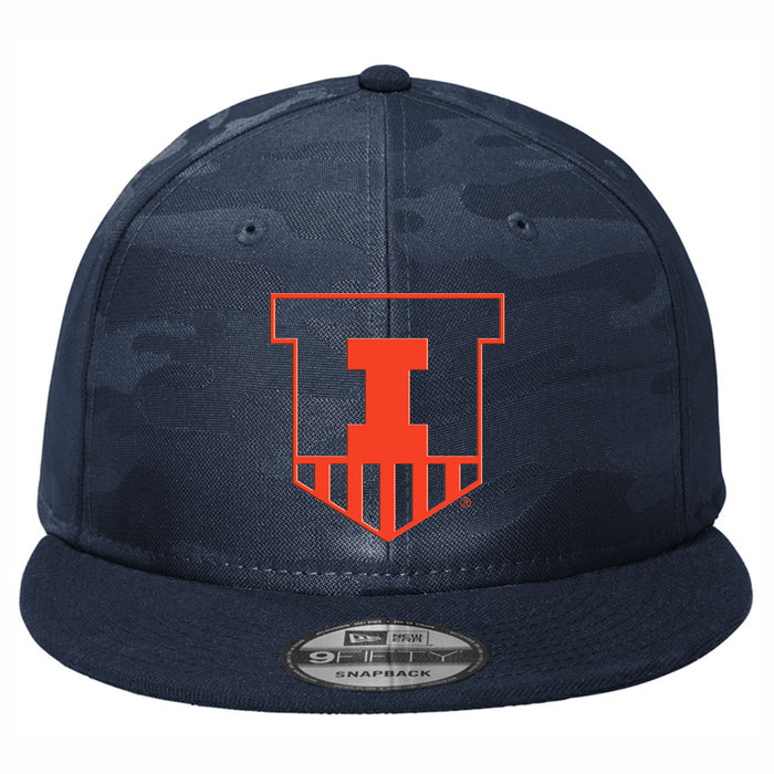 Illinois Fighting Illini New Era Shield Navy Camo Flat Bill Hat