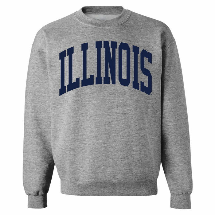 Illinois Fighting Illini New Jumbo Arch Gray Crew