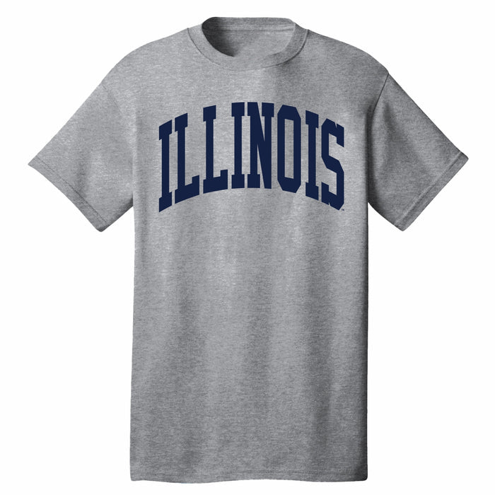 Illinois Fighting Illini New Jumbo Grey/ Navy Arch Tee