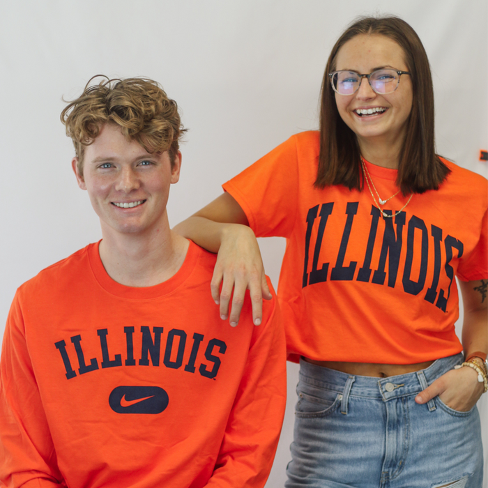 Illinois Fighting Illini New Jumbo Orange/ Navy Arch Tee