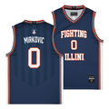 Illinois Fighting Illini NIL Basketball Jersey Navy #0 Mirkovic