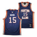 Illinois Fighting Illini NIL Basketball Jersey Navy #15 Davis