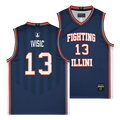 Illinois Fighting Illini NIL Basketball Jersey Navy Youth #13 Ivisic