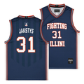 Illinois Fighting Illini NIL Basketball Jersey Navy Youth #31 Jakstys